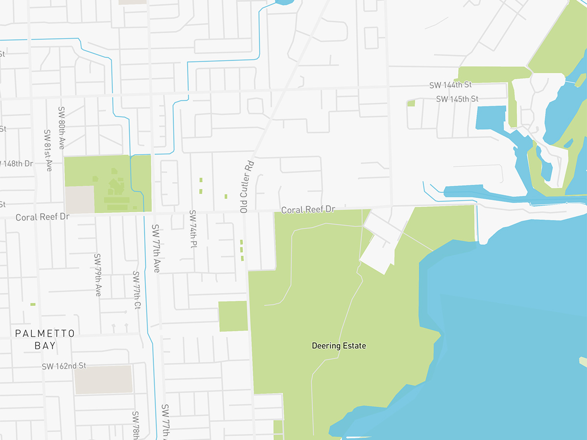 Map illustration of Palmetto Bay, Florida.